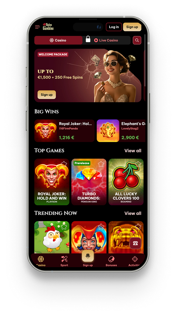 Spinogambino mobile app